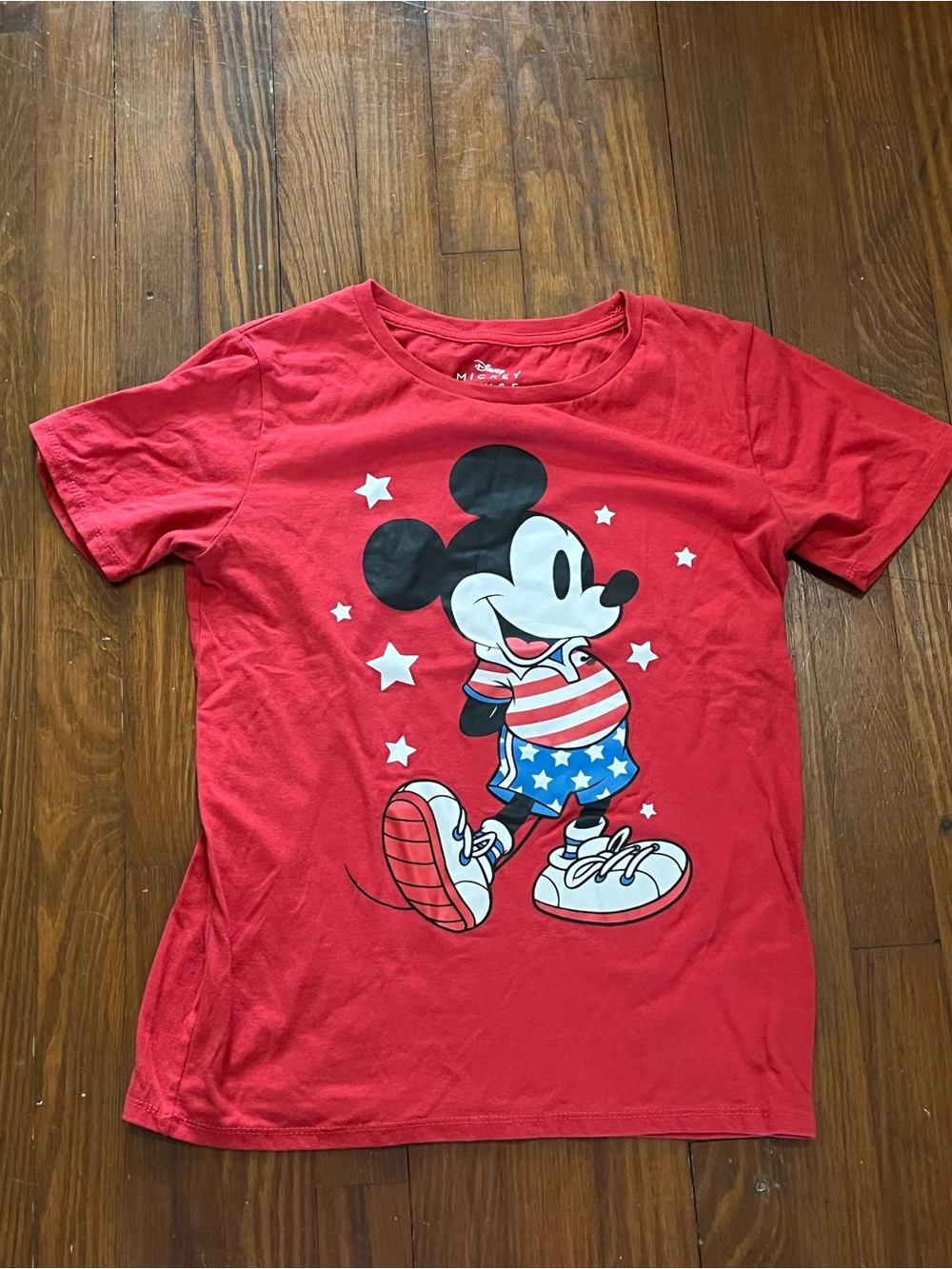 Disney Women’s Red Mickey Mouse Patriotic Graphic Tee